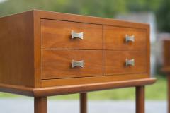  Weiman Rare Pair of Weiman Tables Heirloom Quality Modernist Maple Brass Nightstands - 4158002