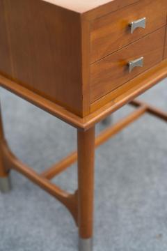  Weiman Rare Pair of Weiman Tables Heirloom Quality Modernist Maple Brass Nightstands - 4158003