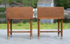  Weiman Rare Pair of Weiman Tables Heirloom Quality Modernist Maple Brass Nightstands - 4158006