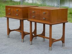  Weiman Rare Pair of Weiman Tables Heirloom Quality Modernist Maple Brass Nightstands - 4158027