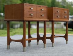  Weiman Rare Pair of Weiman Tables Heirloom Quality Modernist Maple Brass Nightstands - 4158029