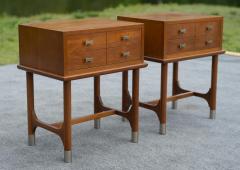  Weiman Rare Pair of Weiman Tables Heirloom Quality Modernist Maple Brass Nightstands - 4158032