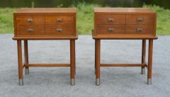  Weiman Rare Pair of Weiman Tables Heirloom Quality Modernist Maple Brass Nightstands - 4158036