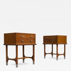  Weiman Rare Pair of Weiman Tables Heirloom Quality Modernist Maple Brass Nightstands - 4160419