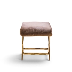  Weiman Warren Lloyd Warren Lloyd for Weiman Mid Century Brass X Base Stools Pair - 4751469