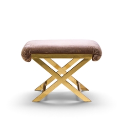  Weiman Warren Lloyd Warren Lloyd for Weiman Mid Century Brass X Base Stools Pair - 4751472