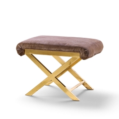  Weiman Warren Lloyd Warren Lloyd for Weiman Mid Century Brass X Base Stools Pair - 4751474