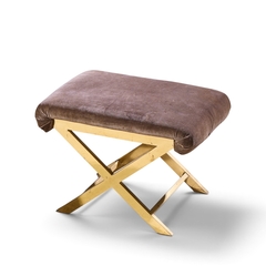  Weiman Warren Lloyd Warren Lloyd for Weiman Mid Century Brass X Base Stools Pair - 4751476