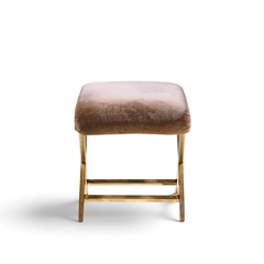  Weiman Warren Lloyd Warren Lloyd for Weiman Mid Century Brass X Base Stools Pair - 4751700
