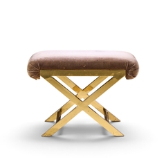  Weiman Warren Lloyd Warren Lloyd for Weiman Mid Century Brass X Base Stools Pair - 4751704