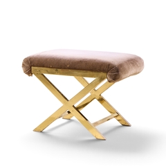  Weiman Warren Lloyd Warren Lloyd for Weiman Mid Century Brass X Base Stools Pair - 4751705