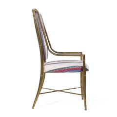  Weiman Warren Lloyd Weiman Warren Lloyd for Mastercraft Imperial MCM Brass Dining Chairs Set of 6 - 3972228