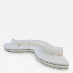  Weiman Weiman Executive Serpentine 4 Section Sectional Sofa White Mid Century Modern - 2970943