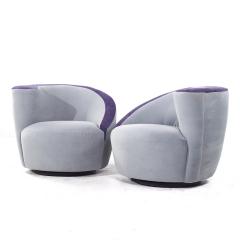  Weiman Weiman Nautilus Postmodern Swivel Chairs Pair - 3846752