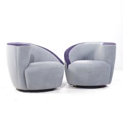  Weiman Weiman Nautilus Postmodern Swivel Chairs Pair - 3846754