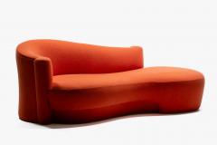  Weiman Weiman Post Modern Sculptural Chaise Lounge Sofa in Tangerine Wool Upholstery - 4641802