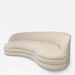  Weiman Weiman Style Curved Kidney Bean Shaped Mid Century Sofa in Textured White Velvet - 2584167