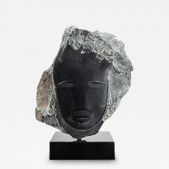  Wendy Hendelman Wendy Hendelman Black Alabaster Head Sculpture 2019 - 3542175