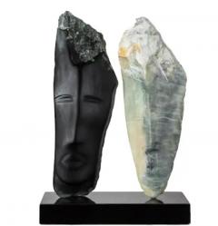  Wendy Hendelman Wendy Hendelman Black and Green Alabaster Heads Sculpture 2019 - 3537208