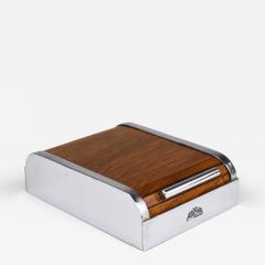  Werkst tte Carl Aub ck 1930s Carl Aubock I Roll Top Storage Box Cigarette Dispenser Walnut Vienna - 4454764