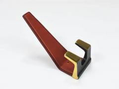  Werkst tte Carl Aub ck 4 Carl Aub ck Style Mid Century Brass Leather Wall Coat Hooks Austria 1950s - 4070205