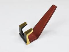  Werkst tte Carl Aub ck 4 Carl Aub ck Style Mid Century Brass Leather Wall Coat Hooks Austria 1950s - 4070207