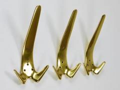  Werkst tte Carl Aub ck 6 Carl Aubock Large Vintage Brass Wall Coat Hooks 4056 Austria 1950s - 4070234