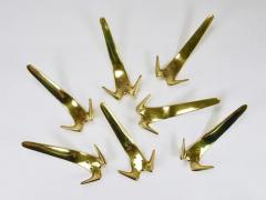  Werkst tte Carl Aub ck 6 Carl Aubock Large Vintage Brass Wall Coat Hooks 4056 Austria 1950s - 4070236