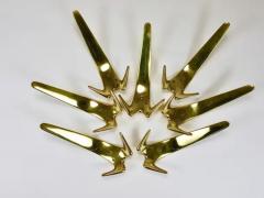  Werkst tte Carl Aub ck 6 Carl Aubock Large Vintage Brass Wall Coat Hooks 4056 Austria 1950s - 4070242
