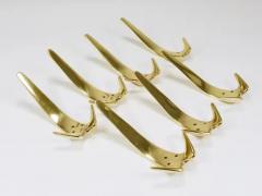  Werkst tte Carl Aub ck 6 Carl Aubock Large Vintage Brass Wall Coat Hooks 4056 Austria 1950s - 4070277