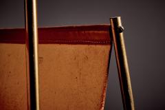  Werkst tte Carl Aub ck Brass and Leather Newspaper Rack by Werkst tte Carl Aub ck - 4572354