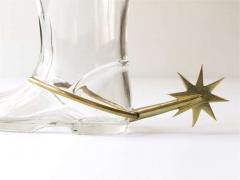  Werkst tte Carl Aub ck Carl Aub ck Boot Pitcher Vase Drinking Glass with Brass Spur Austria 1950s - 4040244