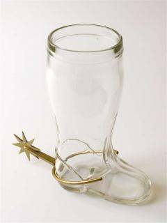  Werkst tte Carl Aub ck Carl Aub ck Boot Pitcher Vase Drinking Glass with Brass Spur Austria 1950s - 4040245