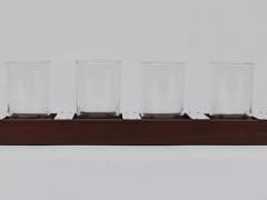  Werkst tte Carl Aub ck Carl Aub ck Drinking Glass Carrying Rack Wood Austria 1960s - 4068255