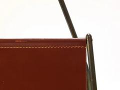  Werkst tte Carl Aub ck Carl Aub ck II Midcentury Magazine Rack Brass Brown Leather Vintage Austria - 4064482