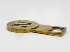  Werkst tte Carl Aub ck Carl Aub ck Letter N Initials Brass Bottle Opener 4919 Vienna 1960s - 4067868