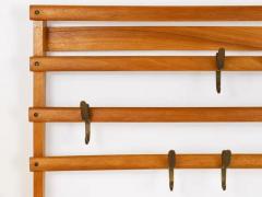  Werkst tte Carl Aub ck Carl Aub ck Mid Century Coat Rack Beech Wardrobe with 7 Brass Hooks 1950s - 4058105