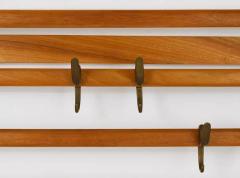  Werkst tte Carl Aub ck Carl Aub ck Mid Century Coat Rack Beech Wardrobe with 7 Brass Hooks 1950s - 4058148
