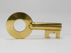  Werkst tte Carl Aub ck Carl Aub ck Modern Key Large Brass Cork Screw Bottle Opener Austria 1950s - 4067714