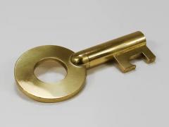  Werkst tte Carl Aub ck Carl Aub ck Modern Key Large Brass Cork Screw Bottle Opener Austria 1950s - 4067791
