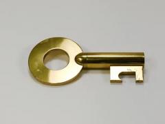  Werkst tte Carl Aub ck Carl Aub ck Modern Key Large Brass Cork Screw Bottle Opener Austria 1950s - 4067799