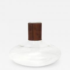  Werkst tte Carl Aub ck Carl Aubock II Vase Decanter with Brown Leather Top Midcentury Austria 1950s - 4069637