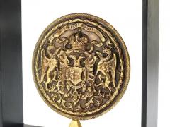  Werkst tte Carl Aub ck Carl Aubock Iron Brass Coin Medal Midcentury Bookend Austria 1970s - 4064532