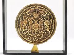  Werkst tte Carl Aub ck Carl Aubock Iron Brass Coin Medal Midcentury Bookend Austria 1970s - 4064535