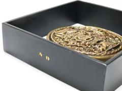  Werkst tte Carl Aub ck Carl Aubock Iron Brass Coin Medal Midcentury Bookend Austria 1970s - 4064593