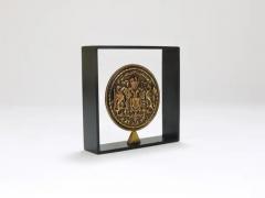  Werkst tte Carl Aub ck Carl Aubock Iron Brass Coin Medal Midcentury Bookend Austria 1970s - 4064604