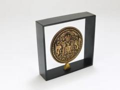  Werkst tte Carl Aub ck Carl Aubock Iron Brass Coin Medal Midcentury Bookend Austria 1970s - 4064627