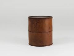  Werkst tte Carl Aub ck Carl Aubock Round Leather Storage Box with Lid Vienna Austria 1950s - 4067717