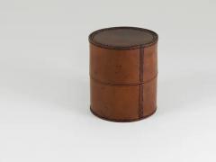  Werkst tte Carl Aub ck Carl Aubock Round Leather Storage Box with Lid Vienna Austria 1950s - 4067794