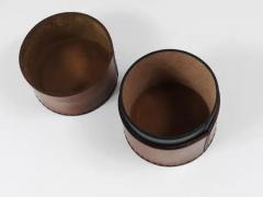  Werkst tte Carl Aub ck Carl Aubock Round Leather Storage Box with Lid Vienna Austria 1950s - 4067813